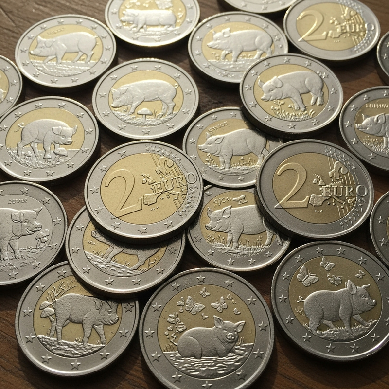 Adorable Pig Designs on 2 Euro Coins | Limited Edition