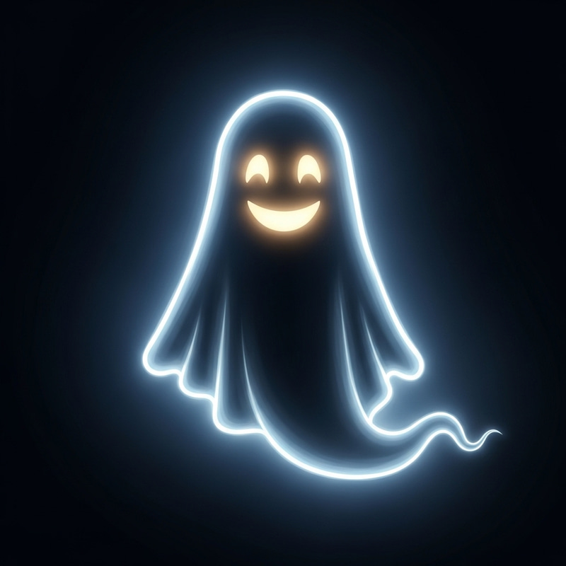 Enigmatic Ghost Smiling Illustration Enigmatic Ghost Smiling Illustration