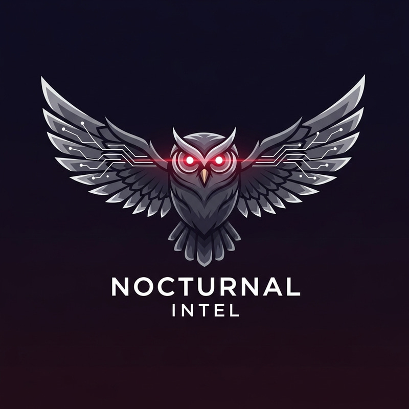 Modern Owl Logo with Illuminated Infrared LED Wings Modern Owl Logo with Illuminated Infrared LED Wings