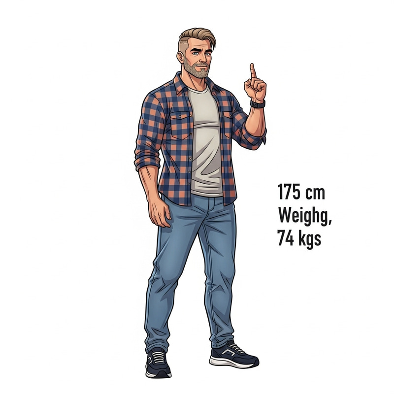 Middle-aged Caucasian Man - Athletic Build, 175cm, 74kg Middle-aged Caucasian Man - Athletic Build, 175cm, 74kg