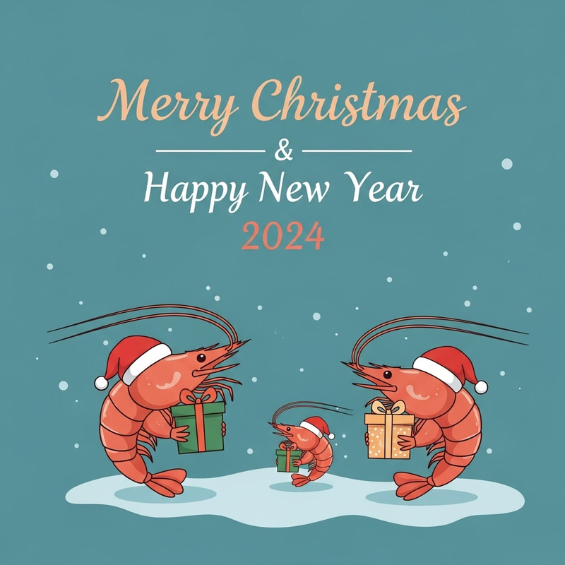 Cute & Simple Merry Christmas & Happy New Year 2024 Card Cute & Simple Merry Christmas & Happy New Year 2024 Card
