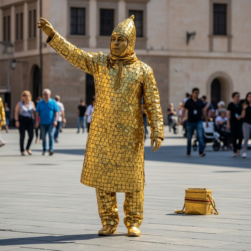 Golden Statue Street Performance | Mesmerizing Illusion Act Golden Statue Street Performance | Mesmerizing Illusion Act