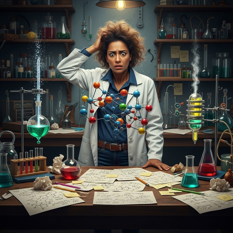 Wacky Scientist Struggles with Chemistry Concepts Wacky Scientist Struggles with Chemistry Concepts