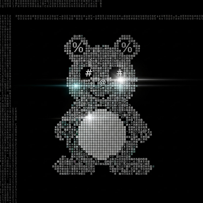 Abstract ASCII Art of Tux the Linux Mascot Abstract ASCII Art of Tux the Linux Mascot