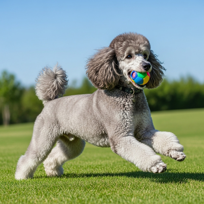 Silver Poodle - Elegant Pet with Stylish Trim Silver Poodle - Elegant Pet with Stylish Trim