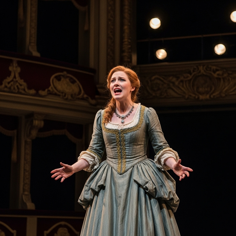 Red-Haired Actress Performing on Stage Red-Haired Actress Performing on Stage