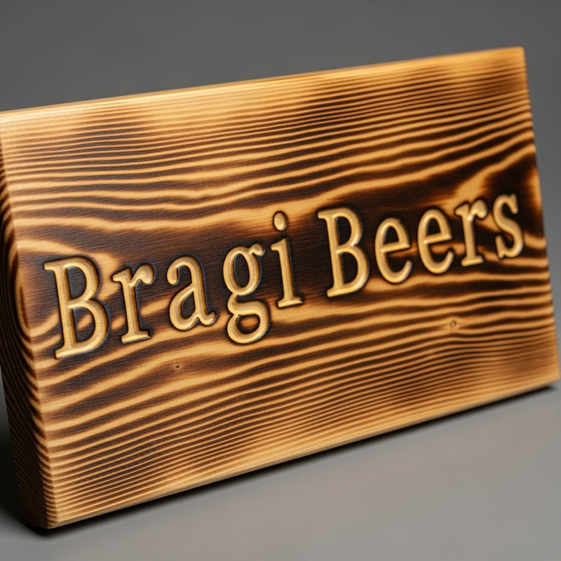 Bragi Beers Wooden Plaque | Burnt Inscription Vintage Feel