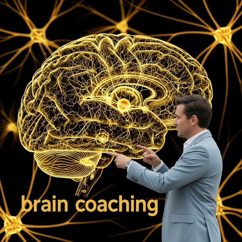 Black Yellow Gold Brain Neural Pathway Coaching Image