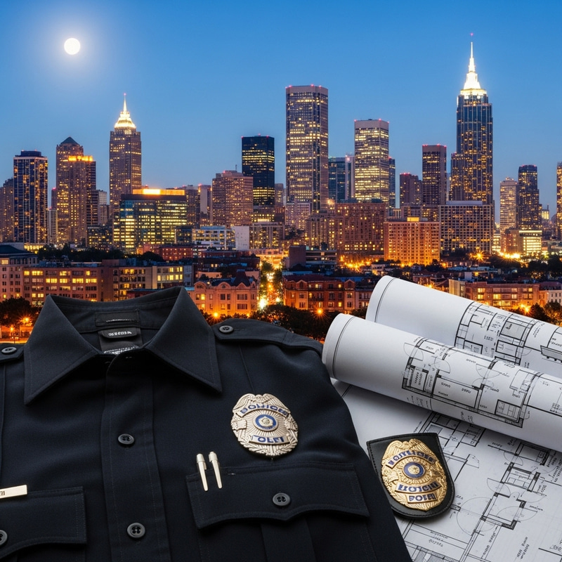 Cityscape Love Story: Police and Architecture Romance Cityscape Love Story: Police and Architecture Romance