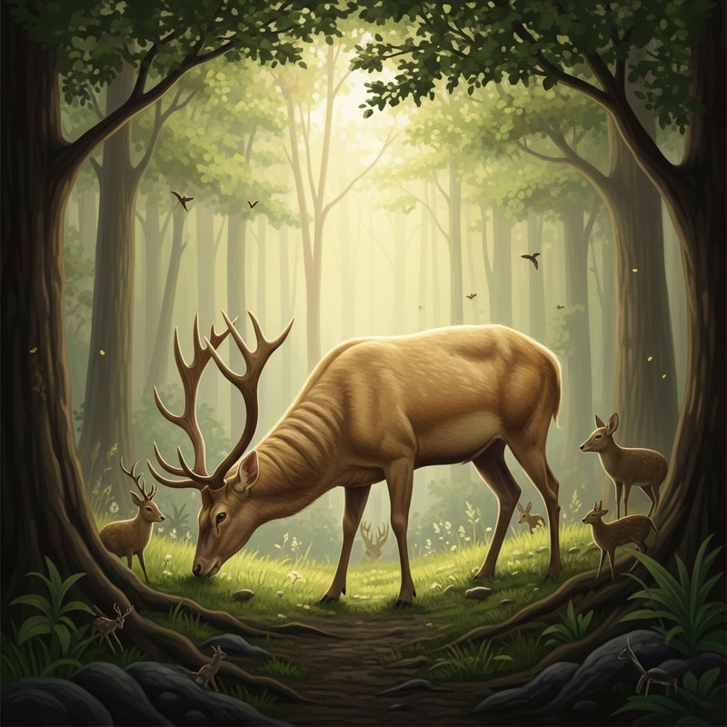 Majestic Blonde Deer with Big Chest in Tranquil Forest | Wildlife Beauty Majestic Blonde Deer with Big Chest in Tranquil Forest | Wildlife Beauty