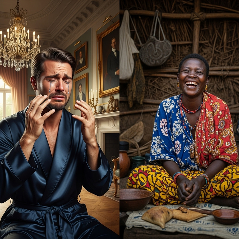 Contrasting Emotions: True Wealth and Happiness