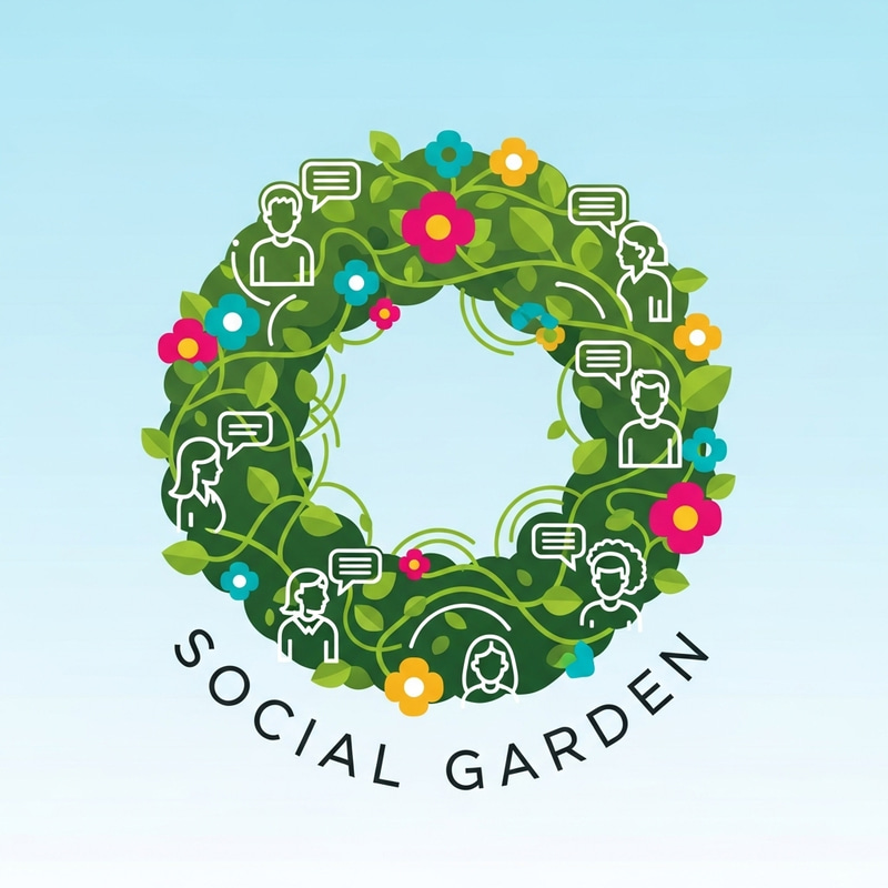 Social Garden Icon Design for Communication Social Garden Icon Design for Communication