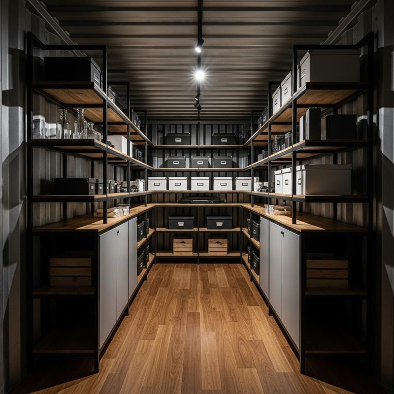 Stylish Storage: Industrial-Modern Shipping Container