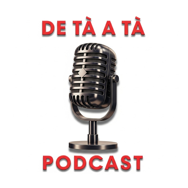 3D Dark Logo with Antique Microphone | DE TÚ A TÚ Podcast 3D Dark Logo with Antique Microphone | DE TÚ A TÚ Podcast