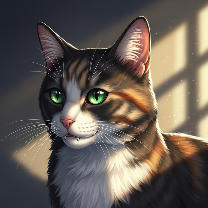 Beautiful Tortoiseshell Cat Illustration Beautiful Tortoiseshell Cat Illustration