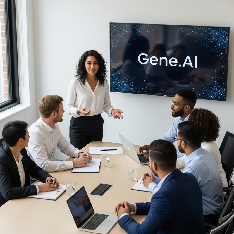 Diverse Corporate Tech Meeting with Gene.AI Experts