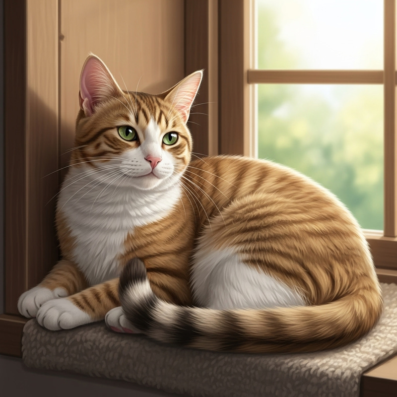 Beautiful Cat Relaxing in Sunlight