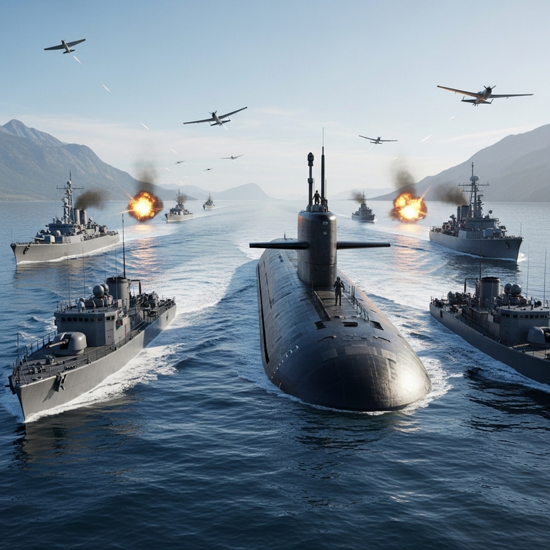Epic Naval Battle: Submarines and Marines Clash on the High Seas
