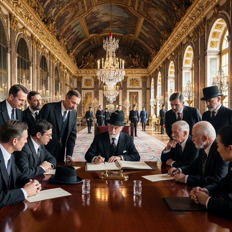 Signing of the Treaty of Versailles - Historic Moment Signing of the Treaty of Versailles - Historic Moment