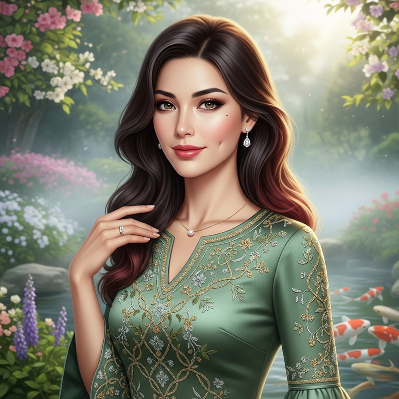Beautiful Portrait of an Elegant Woman in Garden Setting Beautiful Portrait of an Elegant Woman in Garden Setting