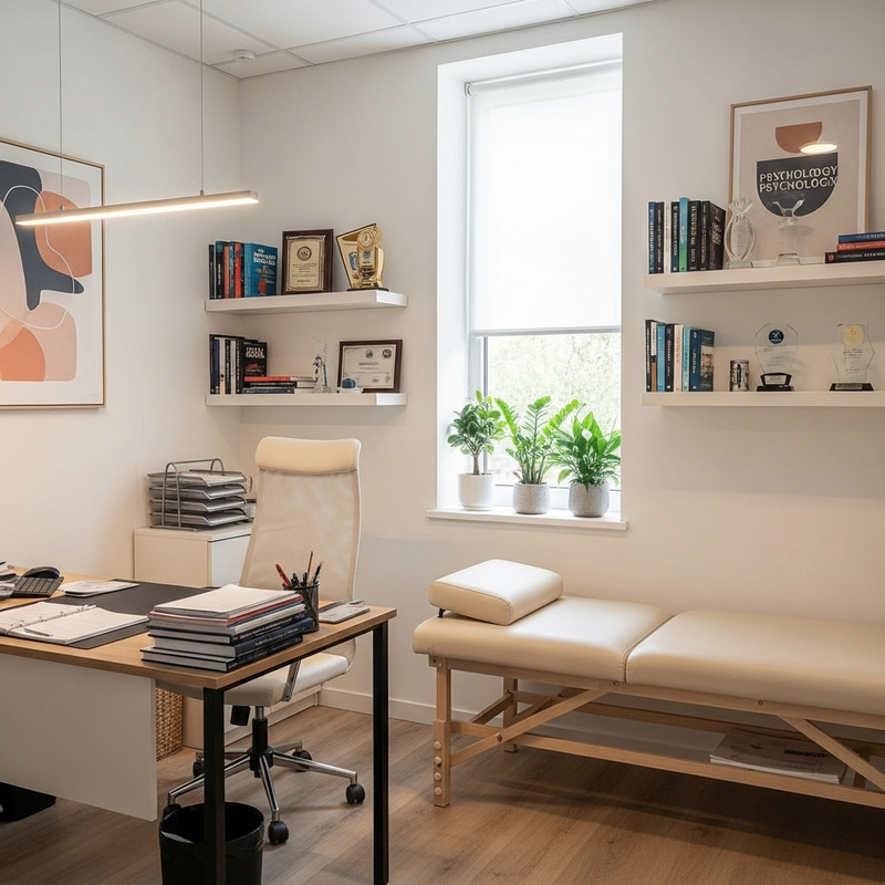 Aesthetic Psychologist Office - Serene & Modern Therapy Space