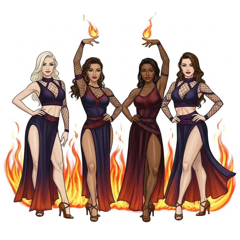 Alluring Latin Dance Costume Design Sketch Alluring Latin Dance Costume Design Sketch