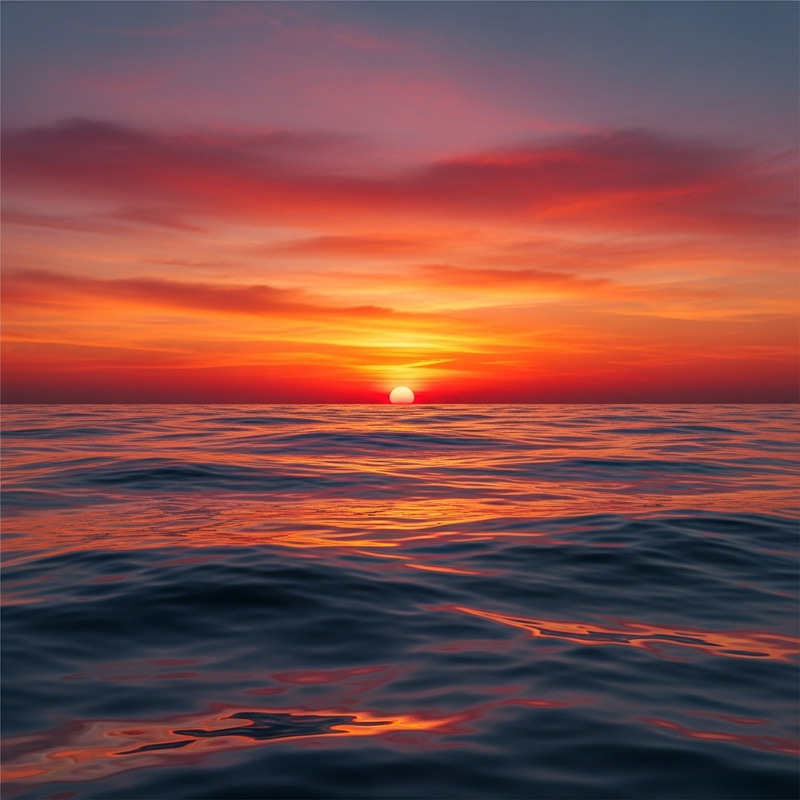 Serene Sunset Over the Ocean - Abstract Art Serene Sunset Over the Ocean - Abstract Art