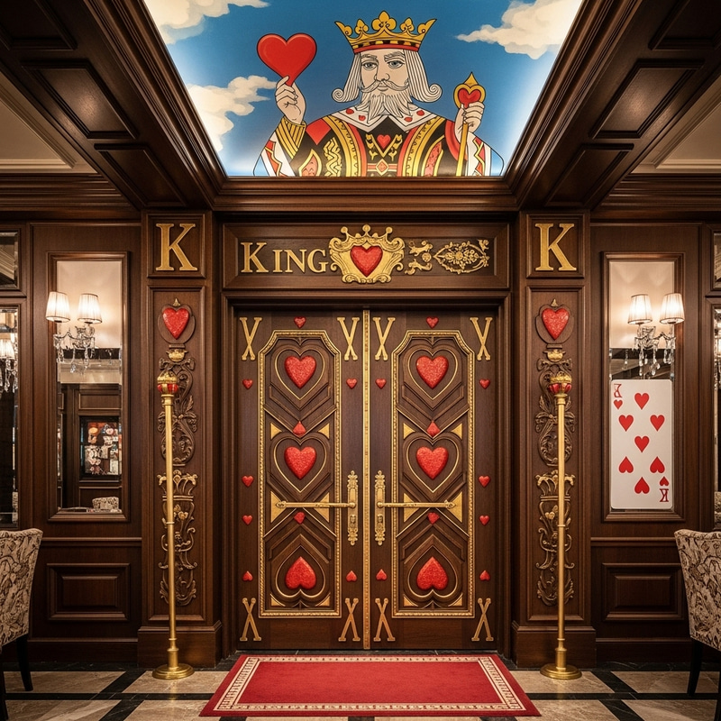 Royal Heart Themed Restaurant Door - Grand Entrance Design