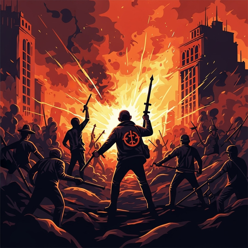 Abstract Rebellion Art: Defiance and Turbulence