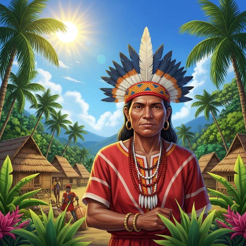 Filipino Indigenous Person in Traditional Attire Filipino Indigenous Person in Traditional Attire