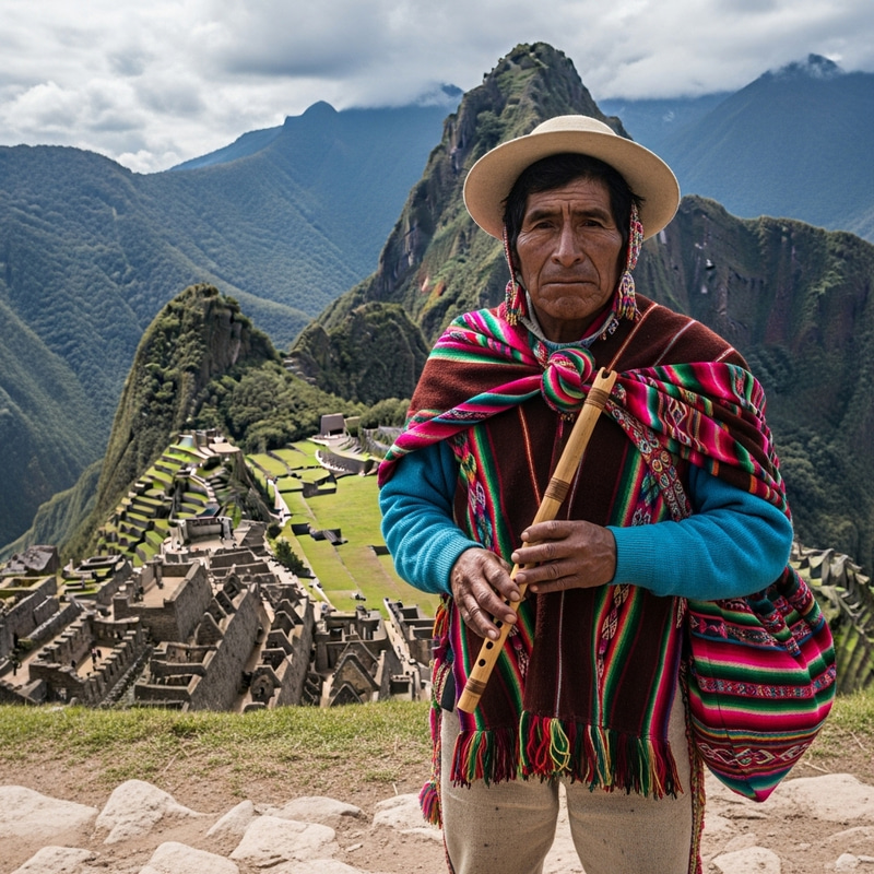Traditional Peruvian Male named Darolin at High-Altitude Location
