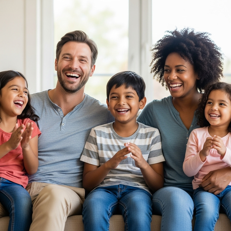 Happy Family Laughing Together | Joyful Living Happy Family Laughing Together | Joyful Living