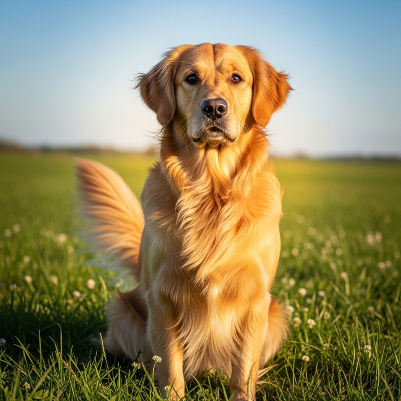 Playful Dog on Vibrant Green Meadow Playful Dog on Vibrant Green Meadow