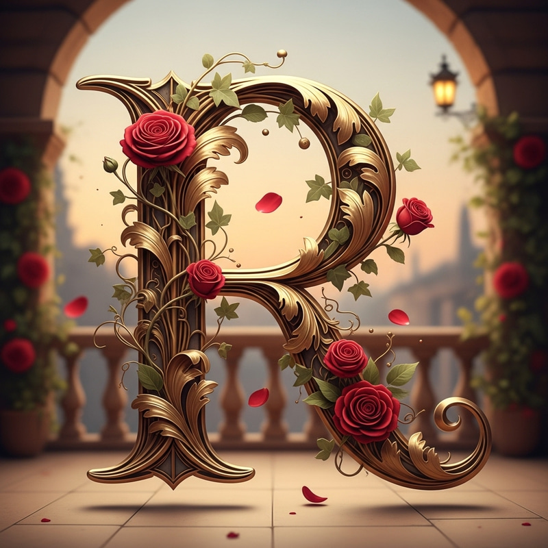 Romantic Letter R Font | Romeo and Juliet Theme