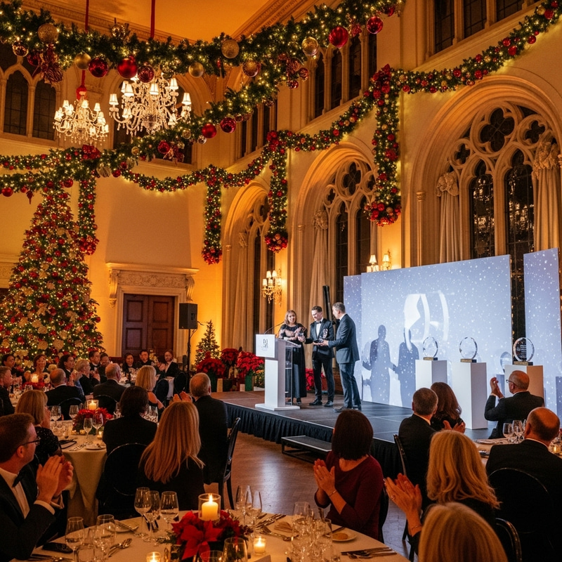 Christmas Awards Ceremony in Elegant Building Christmas Awards Ceremony in Elegant Building