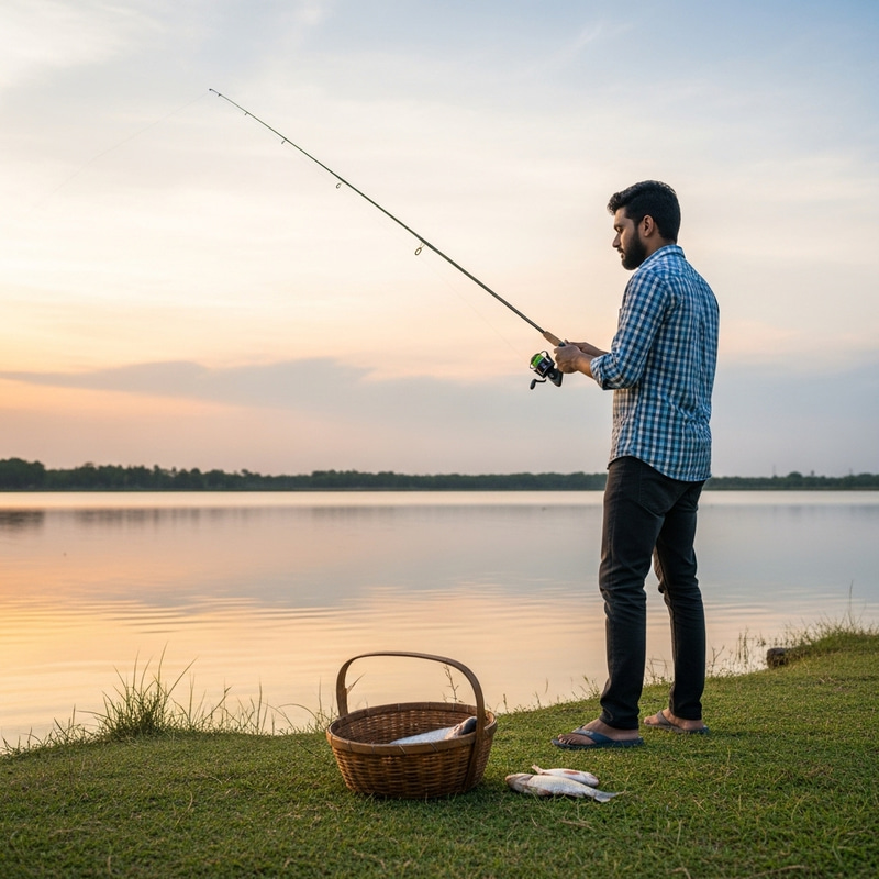 Fishing Man: Serenity by the Lake