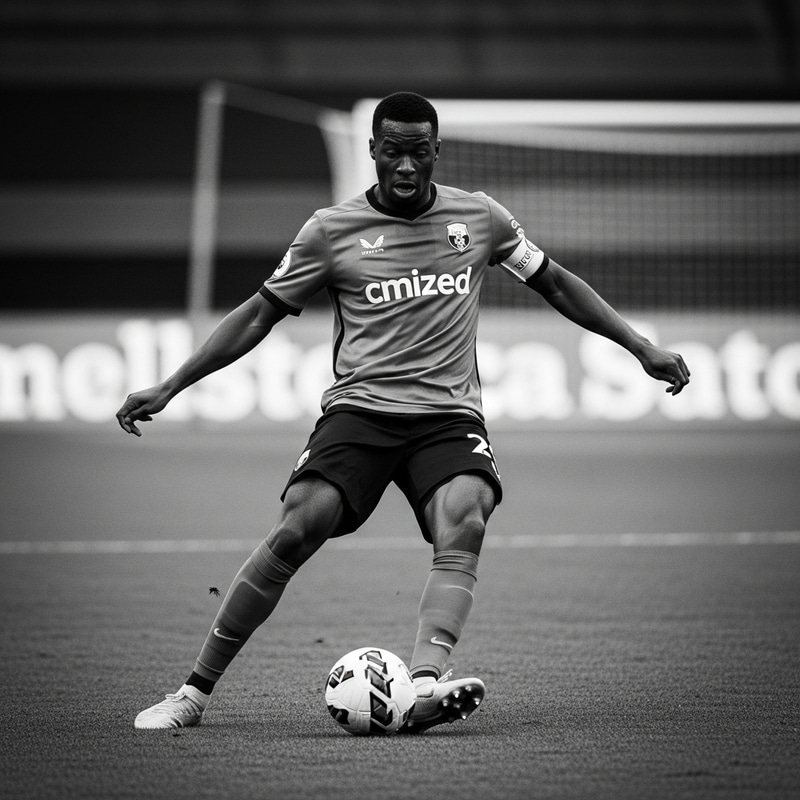 Intense Action Shot of Cristiano Ronaldo: High-Contrast Sports Photography