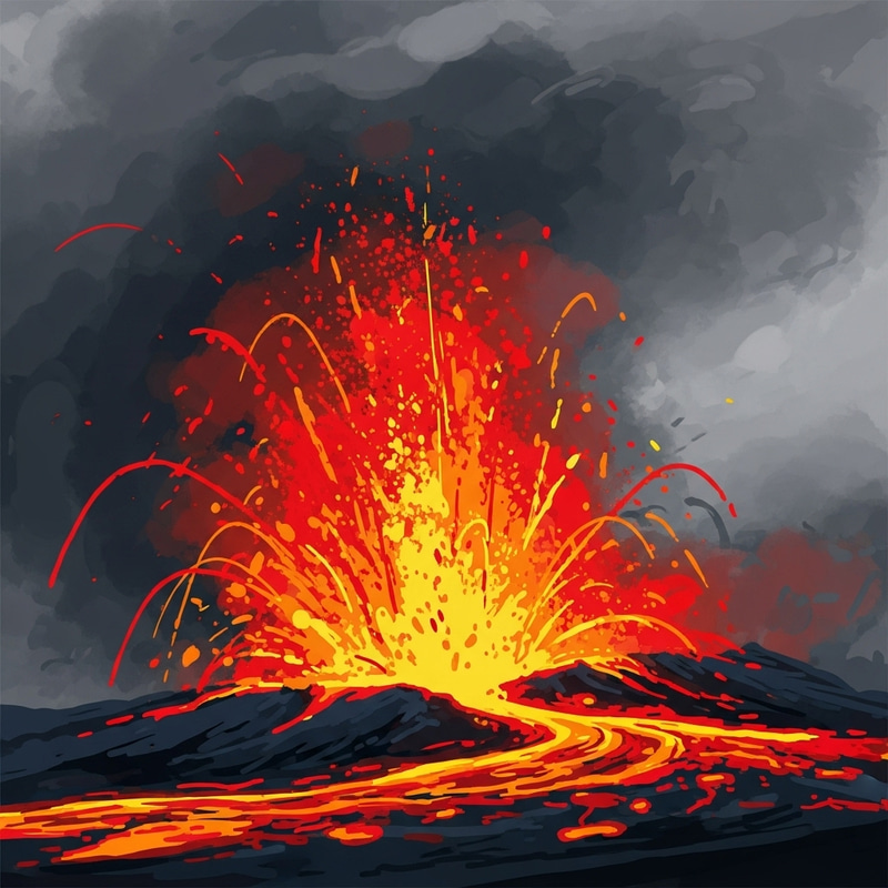 Abstract Volcano Eruption Art - Bold & Fiery Visual Abstract Volcano Eruption Art - Bold & Fiery Visual