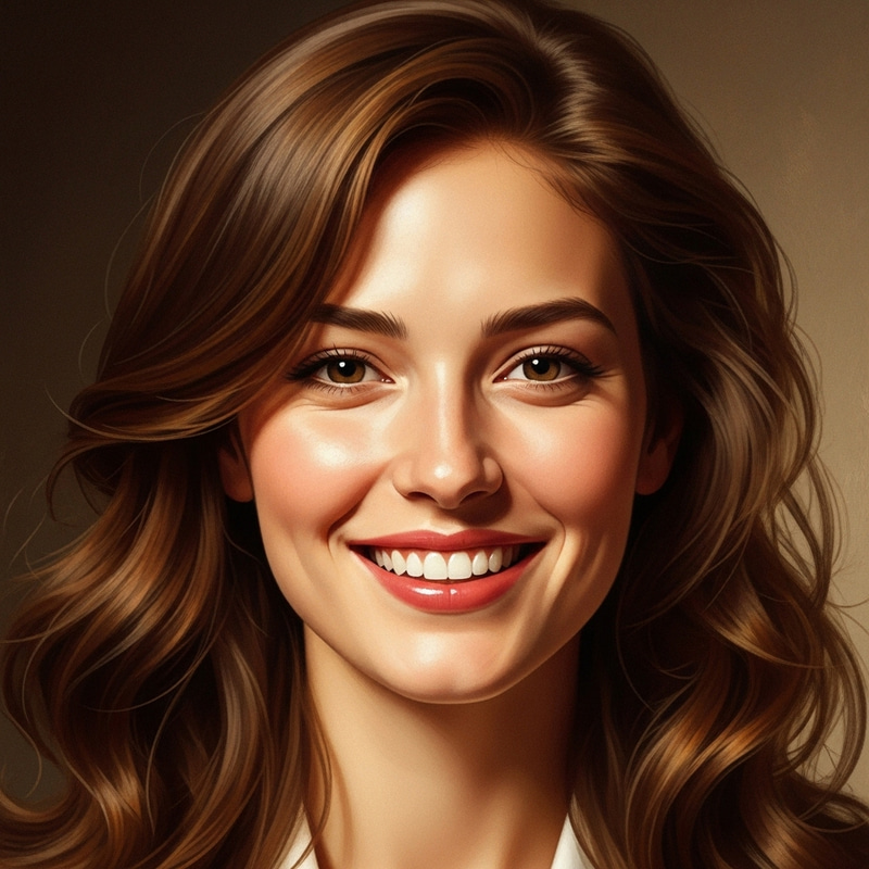 Radiant Woman Portrait in Classical Painting Style