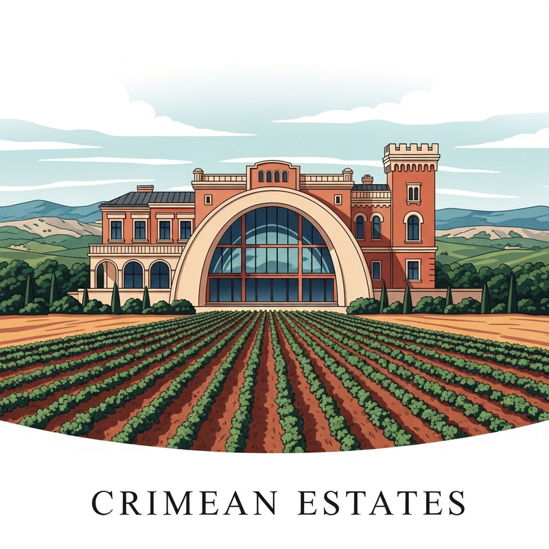 Crimean Estate with Arched Hangar and Field