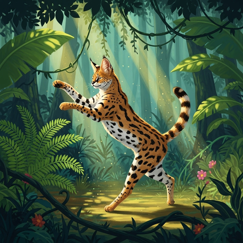 Wild Cat Dance in Jungle | Energetic & Graceful Performance Wild Cat Dance in Jungle | Energetic & Graceful Performance