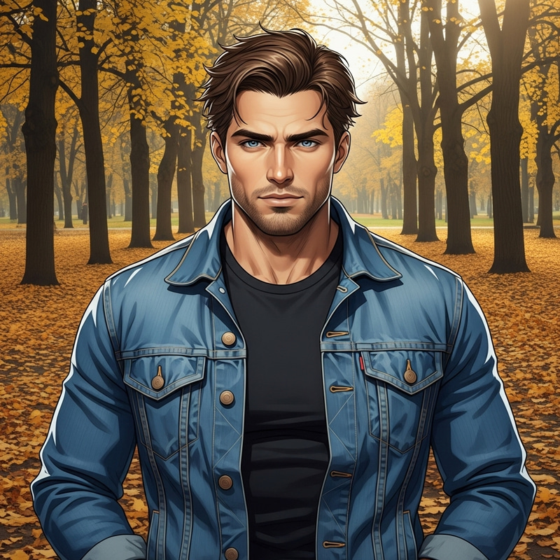 Mariusz: Strong & Fit Man in Serene Fall Park Mariusz: Strong & Fit Man in Serene Fall Park