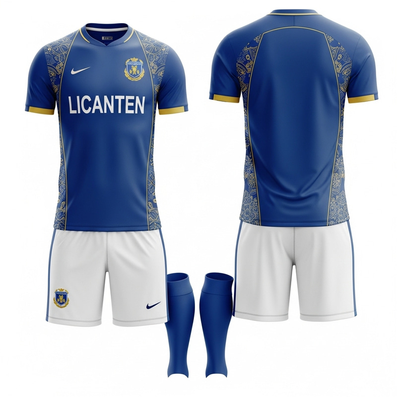 Licanten Football Shirts Design - Blue & Gold Kit Licanten Football Shirts Design - Blue & Gold Kit