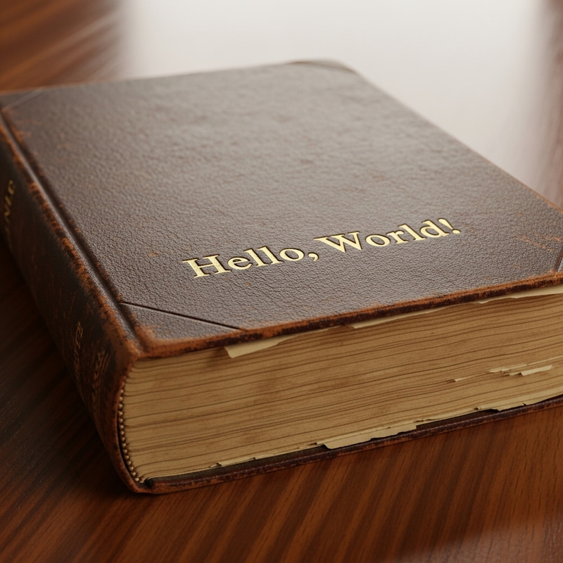 Discover the 'Hello, World!' Antique Book Discover the 'Hello, World!' Antique Book