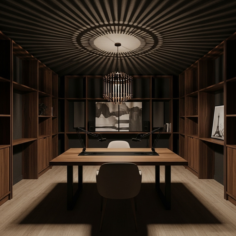 Serene Podcast Room with Ambient Light Serene Podcast Room with Ambient Light