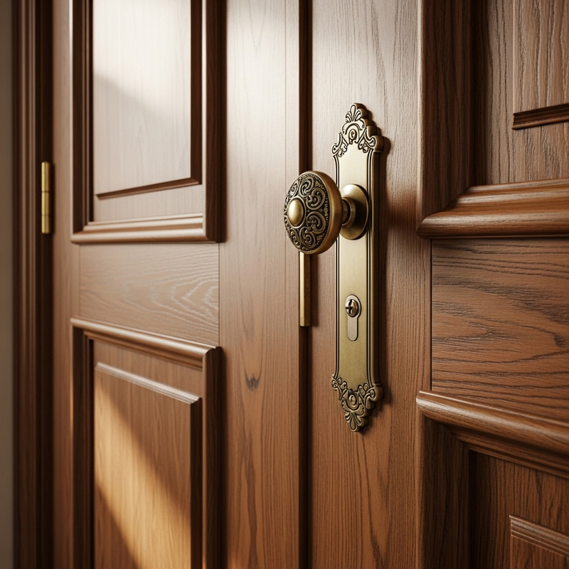 Classic Interior Door | Timeless Design with Brass Doorknob