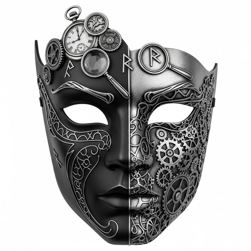 Modern Elegance: Angular Male Mask Design with Intricate Details Modern Elegance: Angular Male Mask Design with Intricate Details