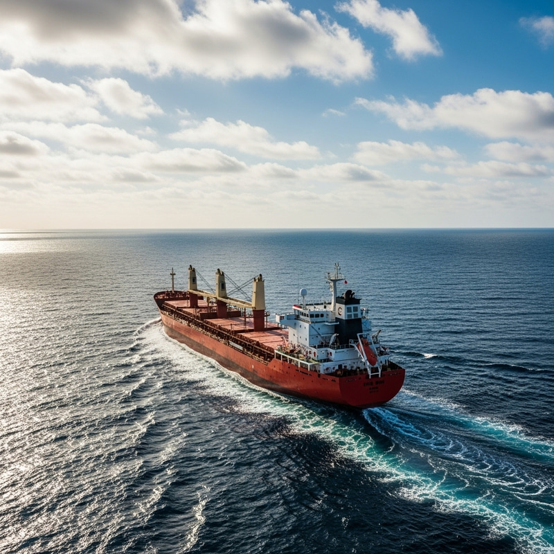 Cargo Ship Sailing in Open Sea - Maritime Scene Cargo Ship Sailing in Open Sea - Maritime Scene