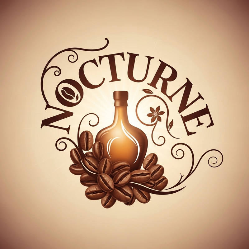 Coffee Liqueur Logo Design | Rich Coffee Bean & Liquor Bottle Coffee Liqueur Logo Design | Rich Coffee Bean & Liquor Bottle