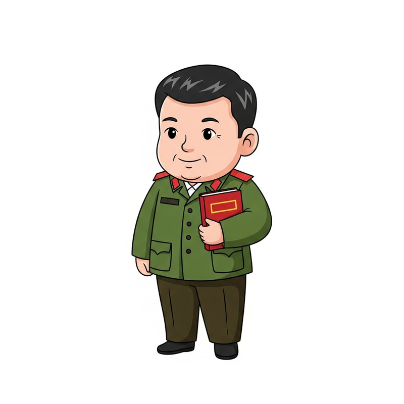 Cartoon Illustration of Lei Feng - Selfless Public Figure Cartoon Illustration of Lei Feng - Selfless Public Figure
